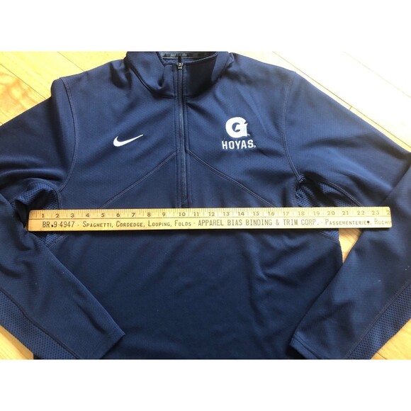 Nike Dri-Fit NCAA Georgetown Hoyas 1/4 Zip Pullover Size Medium Navy Blue - Picture 6 of 11